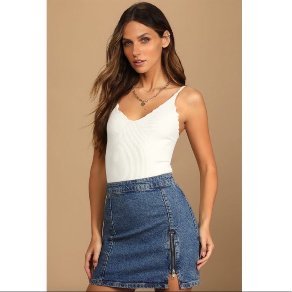 Free People Midnight Magic Denim Miniskirt